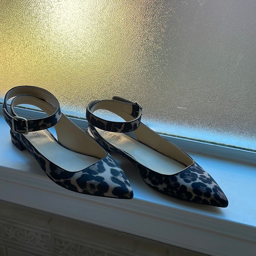 ADORABLE J. Crew ankle strap flats size 8.5